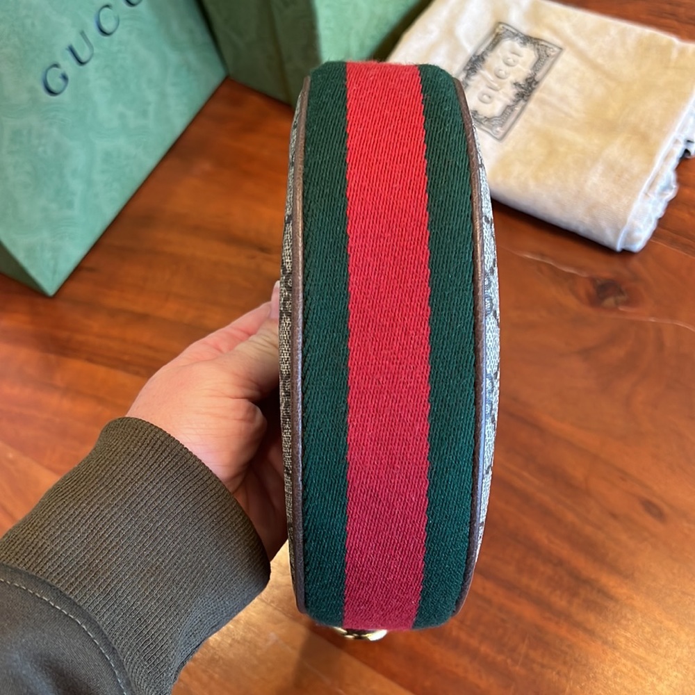 Gucci Beige & Brown GG Mini Crescent Shoulder Bag - Picture 7 of 15